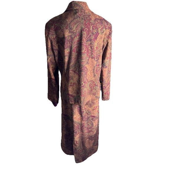 Vintage Y2K Paisley Two Piece Set Button Front Jacket And Midi Skirt Size Large - Picture 4 of 15